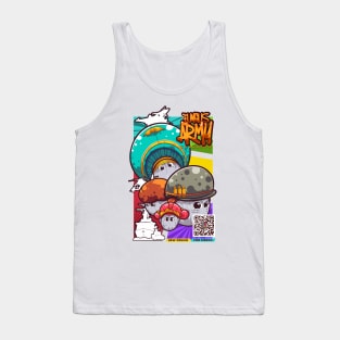 Fungus Military Cartoon Character Tank Top